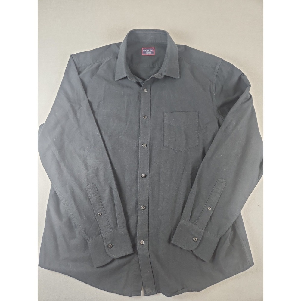 UntuckIt Shirt Mens X-L Black Aubon Button Up Long Sleeve Work